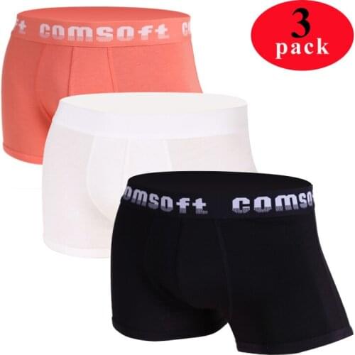 3pack top quality mens boxer shorts solid color soft men underpants breathable plus size XXXL mens underwear men Lingerie