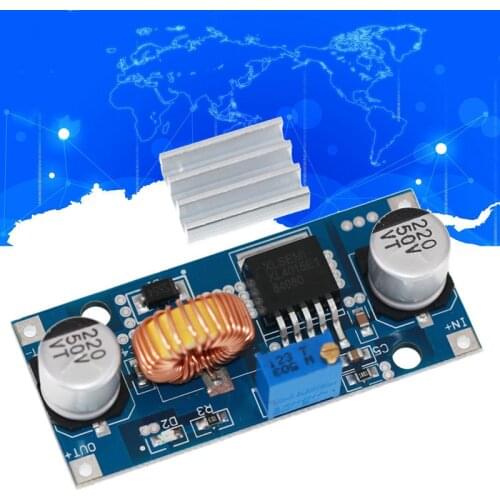 5A XL4015 DC-DC 4-38V to 1.25-36V 24V 12V 9V 5V Step Down Adjustable Power Supply Module LED Lithium Charger With Heat Sink