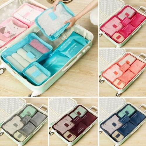 6pcs Travel Bag for Clothes Luggage Packing Cube Organizer Suitcase Portable Storage Case Suitcase Luggage