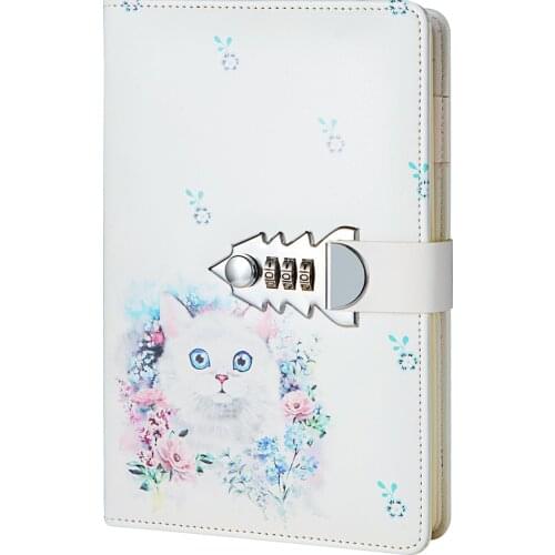 A5 PU Leather Planner Notebooks And Journals Password Agenda Office Bussiness Diary With Lock Notebooks School Supplies