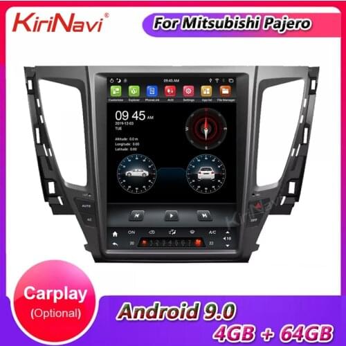 KiriNavi Vertical Screen Tesla Style Android 9.0 Car Radio For Mitsubishi Pajero Sport Car Dvd Multimedia Player GPS Navigation