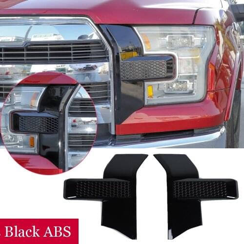 Black ABS Front bumper headlight & Grille Trim Accessories 2015-2020 forFord F150