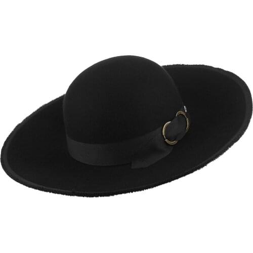 European American Womens Wool Fedoras Hat Female Wide Eave Dome Fashion Cap Lady Church Party Banquet Elegant Retro Caps H7208
