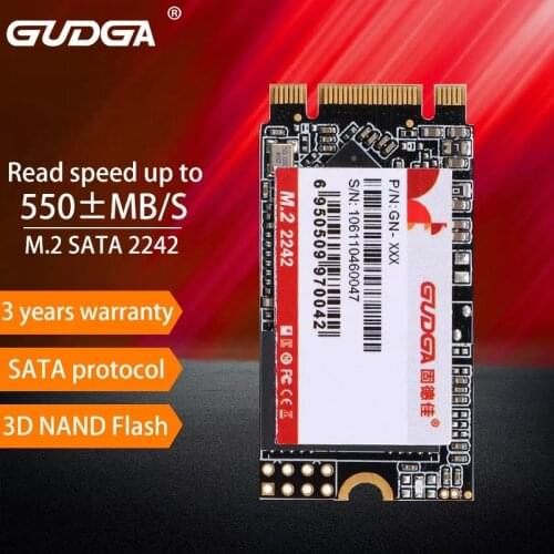 GUDGA M.2 NGFF SATA SSD 1TB 64GB 128GB 256GB 512GB Hard Drive Internal solid states SSD M.2 SATA 2242 HDD For Laptop Computer