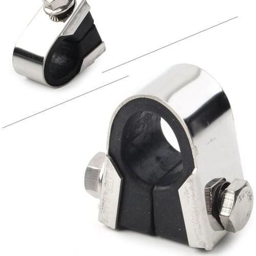 Chrome Motorcycle Speedo Clamp Gauge Mount Bracket Rubber Universal for Motorbikes with 7/8" 1" Handlebar Mounting Bracket