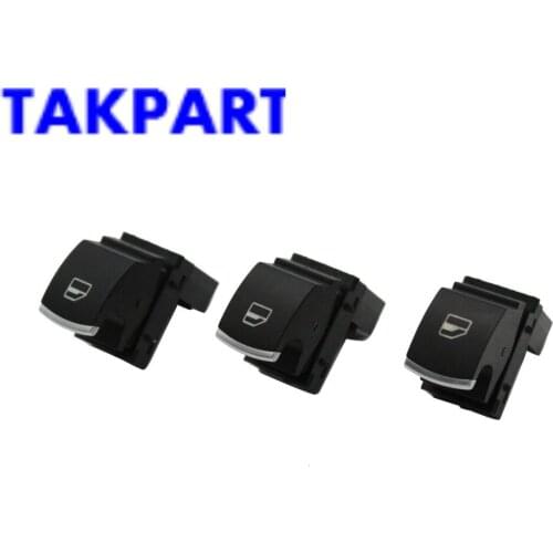 TAKPART 3 pcs / set CHROME WINDOW SWITCH For Golf MK5 MK6 Tiguan Touran Passat 5K0959855