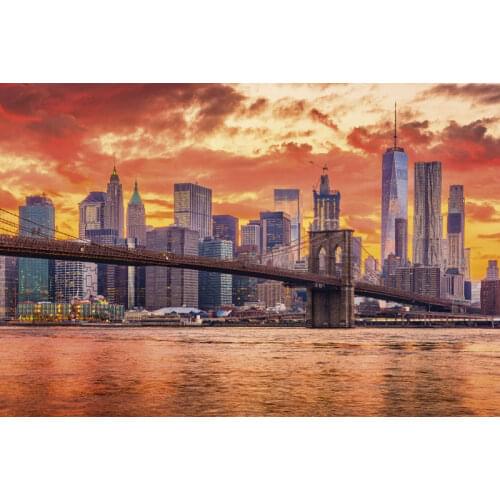 JMINE Div 5D New York Manhattan Brooklyn Bridge sunset Full Diamond Painting kits art Scenic 3D paint by diamonds