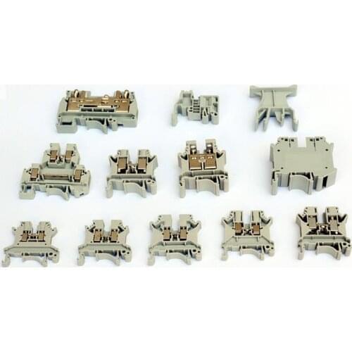 10PCS SAK-2.5EN SAK-6EN SAK-35EN Universal DIN Rail Mounted Terminal Blocks Screw Type Connector Electrical Crimp Terminator