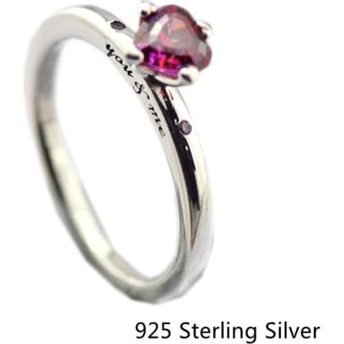CKK 925 Sterling Silver You & Me Ring, Multi-Colored For Women Original Jewelry Making Anniversary Gift