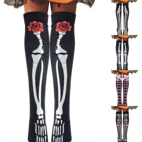 Unisex Skull Bones Halloween Socks Ghost Festival Skull Socks Pirate Head Stockings Ball Party Funny Silk Stockings