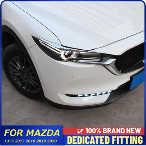 Car Front Fog Light Eyebrow Cover Stirps For Mazda CX-5 CX5 2017 2018 2019 2020 Auto Accessories