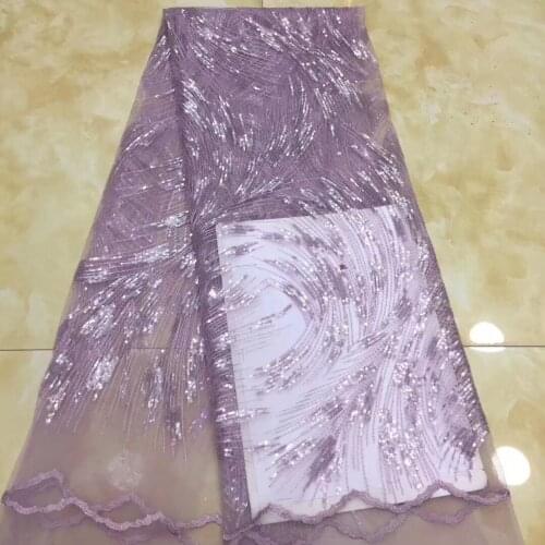 Sequin Lace Fabric 2021 High-quality Lace Nigeria Lace Fabric Womens Dress African Tulle Lace Fabric D36121