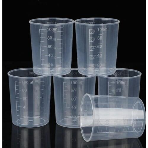 100ml Plastic Graduated Measuring Cup Epoxy Resin Mixed Art Waxing Kitchen Beaker Liquid Measuring Cup Cup Container