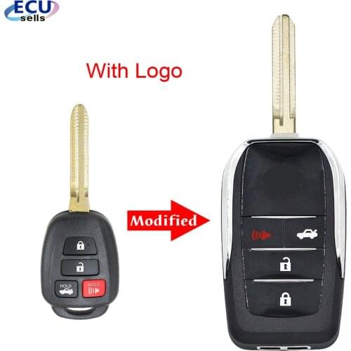 4 Buttons Modified Folding Remote Key Shell For Toyota Prius C Corolla Yaris Avensis 2013-2018 Toy43