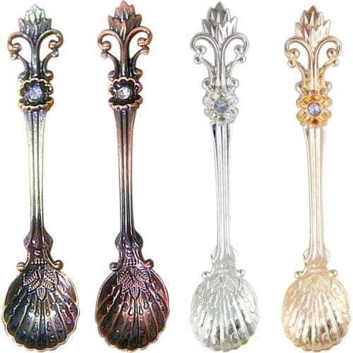 Iris Retro Coffee Spoon Dessert Ice Cream Spoon Creative Arabic Style Flatware Cutlery Kitchen Accessories and Gadgets