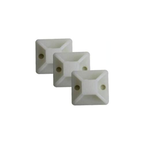 100pcs/lot 20*20 White Color Nylon CABLE TIE MOUNTING BASE Clamp MOUNTS WIRE TIES ZIP MOUNT BASE