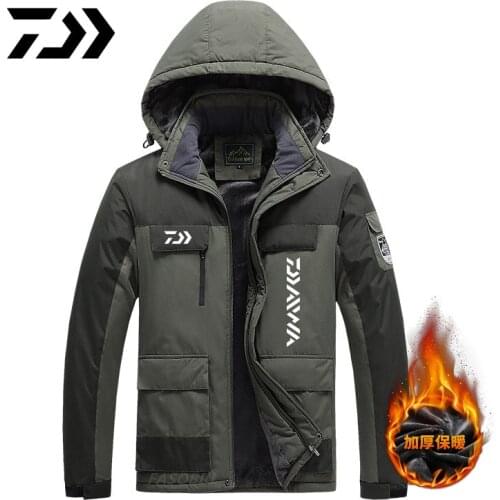 New Daiwa Fishing Clothing Winter Autumn Winter Waterproof Warm Fishing Jackets Men Fleece Thick Outdoor Fishing Shirts L-9XL