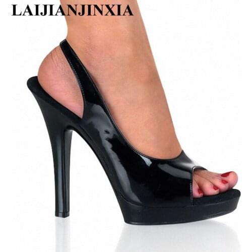 LAIJIANJINXIA New sexy 13cm Ultra High Heels Platform Shoes for Women Open Toe Pumps 5 inch fisherman Gladiator Sandals Pumps
