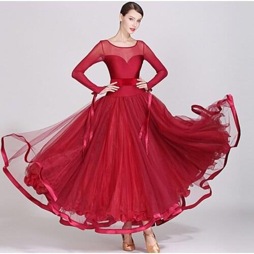 Ballroom Dance Dresses Ballroom Costume Viennese Waltz Dress Long Ballroom Dress Standard Spanish Dress Tango Costumes 7 colors