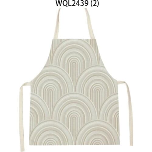 Grey Abstract Geometric Print Pattern Bib Household Cleaning Household Cooking Apron Dirt Resistant Easy Clean Stain Resistant