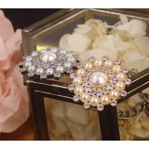 Rhinestone zircon Pearl artificial inlaid buttons Joker coat accessories blouse womens clothes