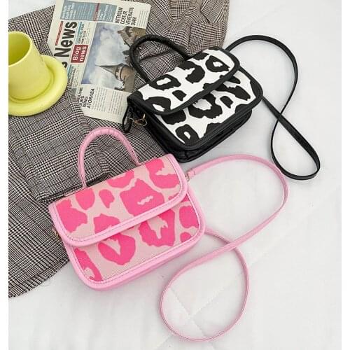 Women Vintage Leopard Printing PU Leather Shoulder Messenger Bags Fashion Crossbody Bags Casual Ladies Mini Top Handle Handbags