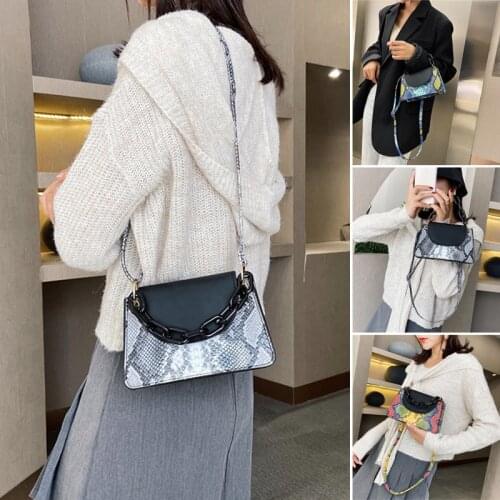 Snakeskin Pattern Handbag Womens Shoulder Bag Fashion Ladies Crossbody Bag Purse for Prom Travel d88