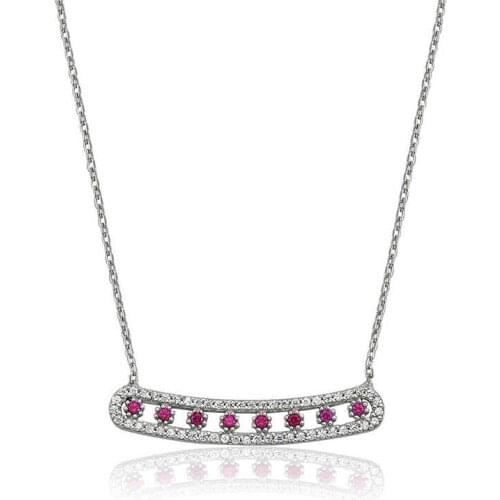 Tevuli 925 Sterling Silver Row Stone Women Necklace