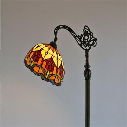 Tiffany European Glass Iron Floor Lamp Foyer Sofa Corner Bedroom Reading Night Light 1270