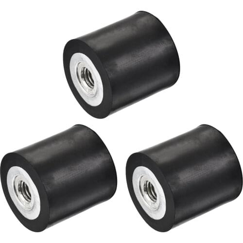 Uxcell M8 Rubber Mounts, 3pcs Female/Female Shock Absorber, D30mmxH30mm