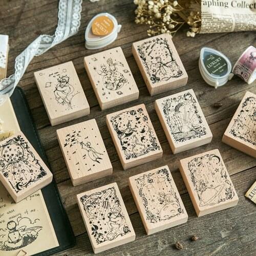 Prince Series Vintage Wooden Stamps clear stamps Rubber Seal Diy Stationery Scrapbooking material Diary Letter Decor