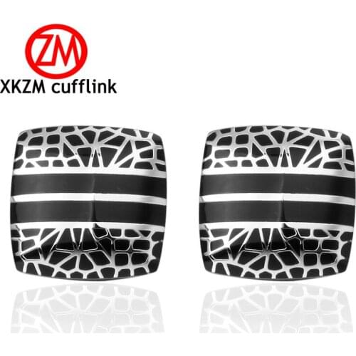 XKZM Jewelry French shirt cufflink for mens brand Black spider-man Cuff link Luxury Wedding Button silvery High Quality