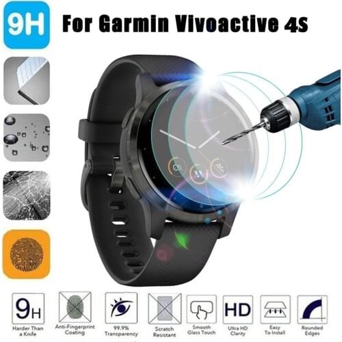 3pcs Tempered Film For Garmin Vivoactive 4S Watch Screen Protectors Ultrathin Film Tempered Glass Screen Protector