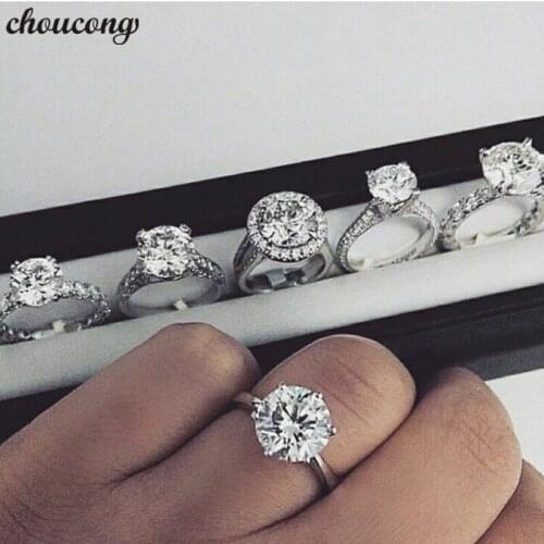 Choucong Solitaire Promise Ring 925 Sterling Silver AAAAA cz Engagement Wedding Band Rings set For Women men Statement Jewelry