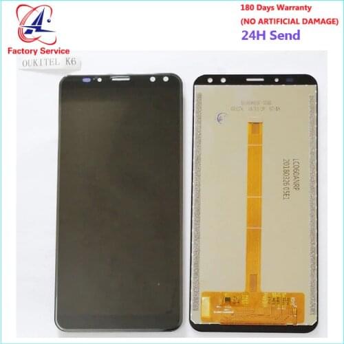 5.99 inch For Original Oukitel K6 LCD Display And Touch Screen Digitizer Assembly Replacement +Tools +Adhesive Stock