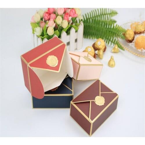 1pcs Envelop Letter Design Candy Boxes Gift Packaging Bags Paper Box Wedding Birthday Baby Shower Favors Wrapping Supplies