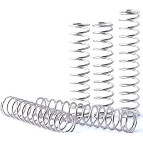 10pcs 0.4Wire Diameter Stainless steel Compression springs Y-type Pressure spring 5mm Outside diameter 5-50mm Length