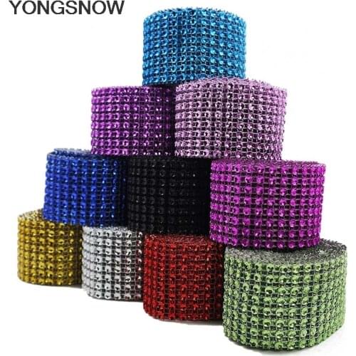 2/5 Yards Diamond Mesh Wrap Ribbon Mesh Roll Tape for Wedding Party Decoration Crystal Rhinestone Ribbon Tulle DIY Craft Supplie
