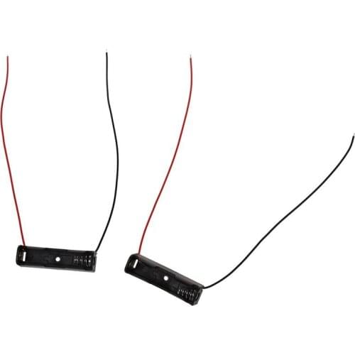 2Pcs Single Side 1 x 1.5V AAA Battery Case Holder Case Black