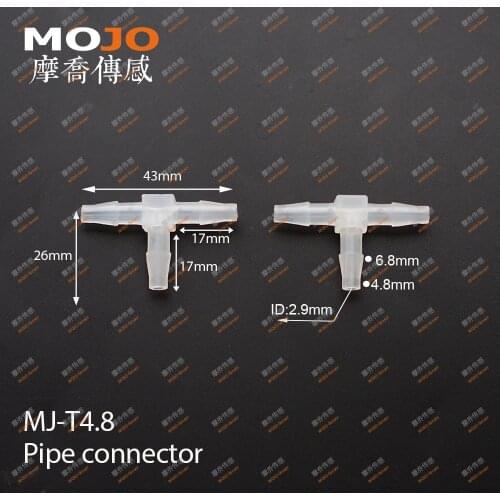2020 (1000pcs/Lots) MJ-T4.8 3/16" Tee pipe connectors 4.8mm three way hose joint pipe fitting