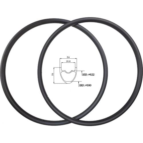 250g Ultra Light 29er XC Tubeless Clincher MTB SL Carbon Rims 24mm x 24mm UD Matte Glossy 24H 28H 32H Mountain bike Wheels