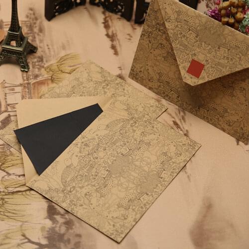 5PCS/Lot Invitation Envelopes, Kraft Paper Envelopes for Wedding, Party Invitations, V-Flap Photo Envelopes 154mm*108mm