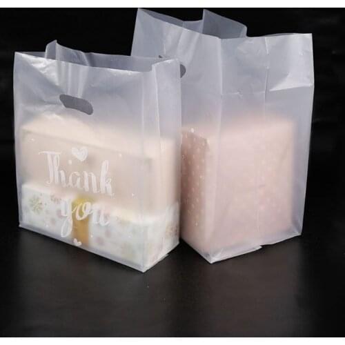 50pcs Plastic Thank You Sweet Bread Package Cookie Candy Bag Wedding Favor Takeaway Transparent Food Packaging