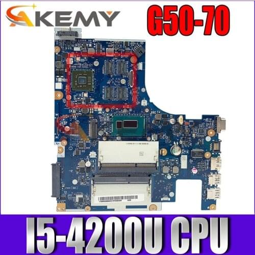 Akemy Laptop Motherboard For Lenovo G50-70 ACLU1/ACLU2 NM-A271 SR170 I5-4200U DDR3 Mainboard Full test