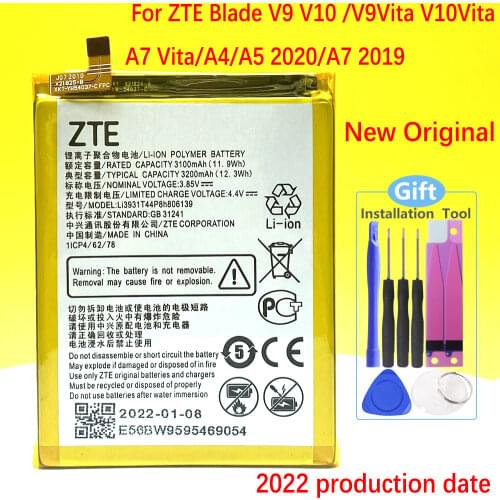 New Original For For ZTE Blade V9 V10 /V9Vita V10Vita/A7 Vita/A4/A5 2020 3200mAh Li3931T44P8h806139 Mobile Phone+Gift Tools