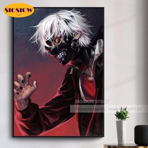 Full Drill 5d Diy Diamond Painting Tokyo Ghoul Figure 3D Daimond Mosaic Embroidery Cross Stitch Kits Decor Home Boyfriend Gifts