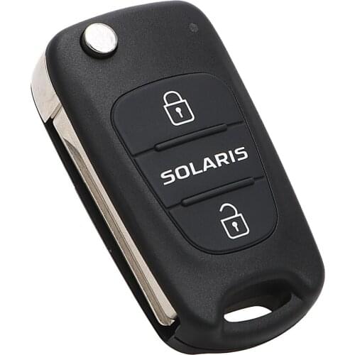 Car Accessories For Hyundai Solaris 3 Button Remote Replacement Car Key Shell Flip Folding Blank Key