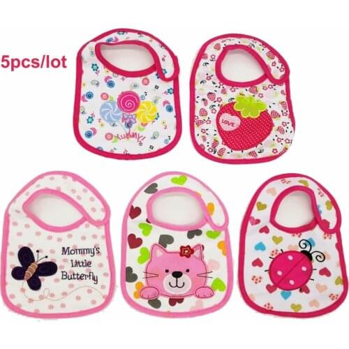 5pcs/lot Baby Bibs Bandana 100% cotton High Quality Babadores burp saliva towel cartoon Boys Girls accessories clothing