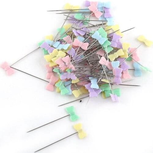 PPYY-100pcs/bag Pins Mixed Colors Sewing Patchwork Pins Flower Head Pins Sewing Tool Needle Arts Sewing Accessories Tie