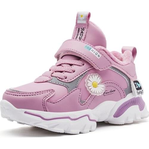 Kids New Fashion Sneakers For Boys Girls Shoes Short Plush Warm Sports Running Shoes Lightweight Children Casual Walking Shoes